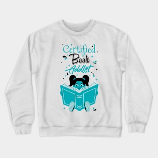 Book Addict Girl White Crewneck Sweatshirt